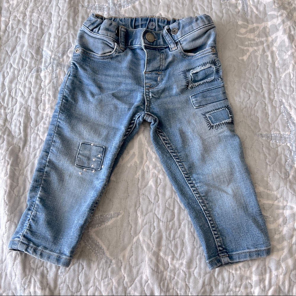 Patched H&M Blue jeans 6-9M